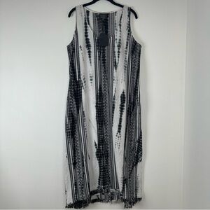 Leo & Sage Dress Size Large Resortwear Beachy Boho Vacation Embroidered Tie Dye